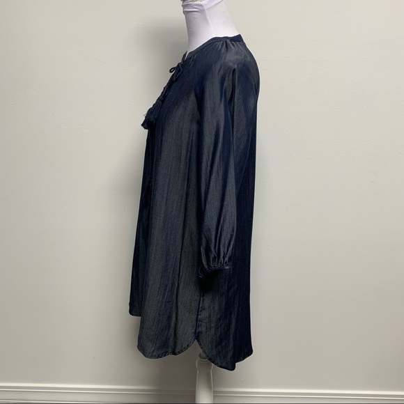 Honey Punch| Size Small | Blue Chambray 100% Tencel Dress - Picture 4 of 10